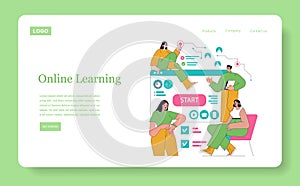 Online Learning. Flat Vector Illustration