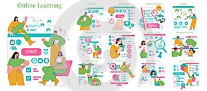 Online Learning. Flat Vector Illustration