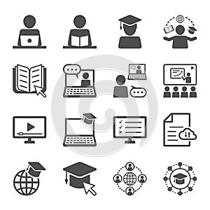 Online learning icon set