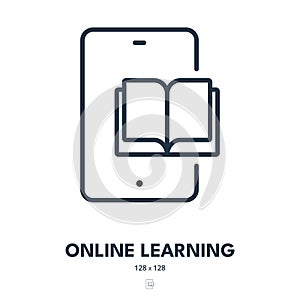 Online Learning Icon. Tutorial, Education, Internet. Editable Stroke. Vector Icon