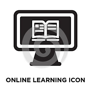 Online learning icon vector isolated on white background, logo c