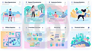 Online learning management system interface flat illustration - Generative AI.
