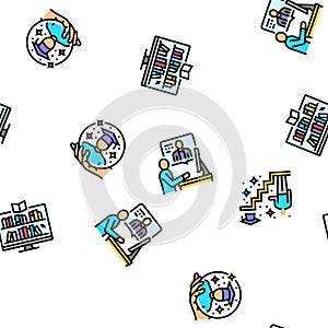 online learning platform web seamless pattern vector