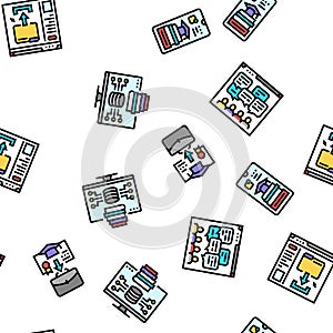 online learning platform web seamless pattern vector