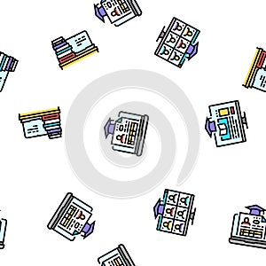 online learning platform web seamless pattern vector