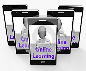 Online Learning Sign Phone Means E-Learning And Internet Courses