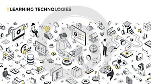 Online Learning Technologies Isometric Illustration