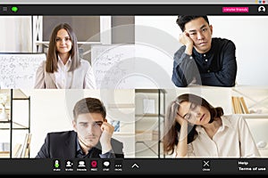 online learning video meeting tired bored students