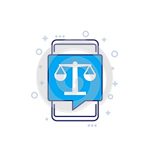 online legal help icon with a phone