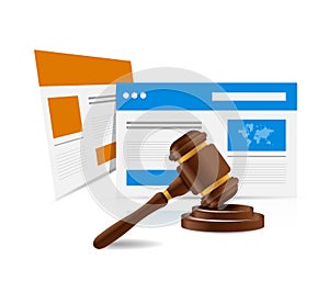 online legal law web concept. illustration design