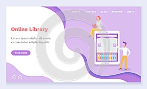 People Using Online Library for Learning Vector