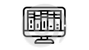 online library black icon animation