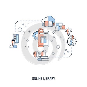 Online library concept