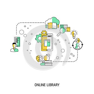 Online library concept