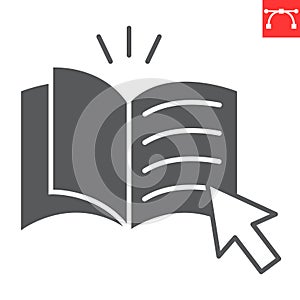 Online library glyph icon