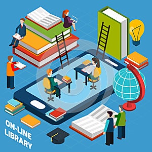 Online library isometric concept