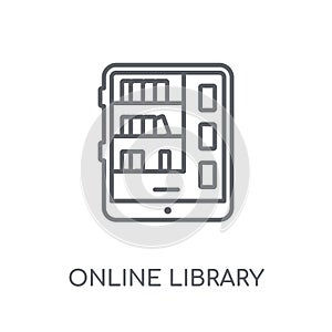 Online library linear icon. Modern outline Online library logo c