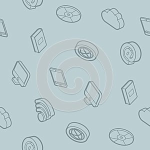 Online library outline isometric pattern