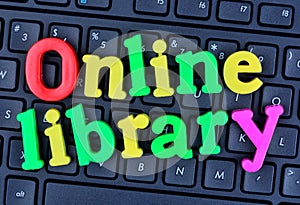 Online library words on computer keyboard