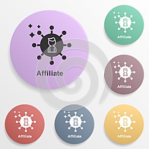 Online marketing, affiliate badge color set icon. Simple glyph, flat vector of online marketing icons for ui and ux, website or
