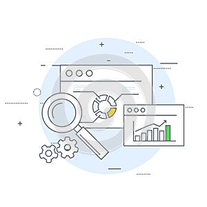 Online marketing and analytics icon - data statistics