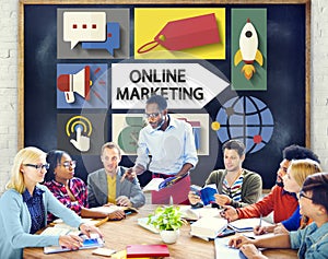 Online Marketing Branding Global Communication Analysing Concept photo