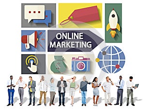Online Marketing Branding Global Communication Analysing Concept