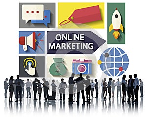 Online Marketing Branding Global Communication Analyzing Concept