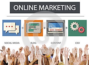 Online Marketing Business Content Strategy Target Concept