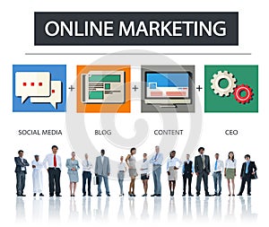 Online Marketing Business Content Strategy Target Concept