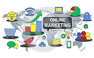 Online Marketing Commerce Global Business Strategy Concept