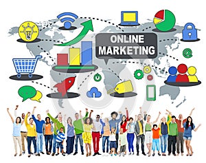 Online Marketing Commerce Global Business Strategy Concept