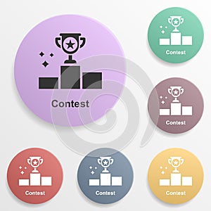 Online marketing, contest badge color set icon. Simple glyph, flat vector of online marketing icons for ui and ux, website or