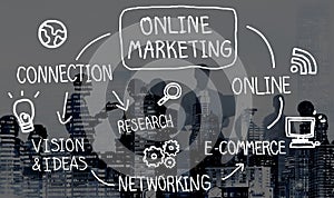 Online Marketing Digital Networking Strategy Vision Concept