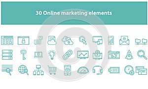 Vector online marketing elements set - Vector