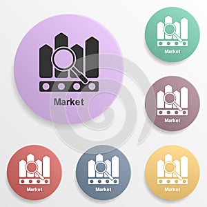 Online marketing, market badge color set icon. Simple glyph, flat vector of online marketing icons for ui and ux, website or