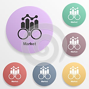 Online marketing, market badge color set icon. Simple glyph, flat vector of online marketing icons for ui and ux, website or