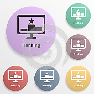 Online marketing, ranking badge color set icon. Simple glyph, flat vector of online marketing icons for ui and ux, website or