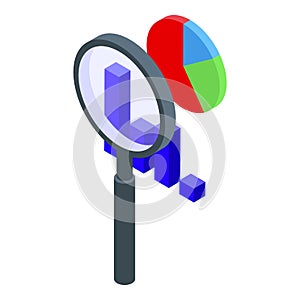 Online marketing search tool icon, isometric style