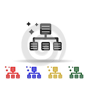 Online marketing, sitemap multi color style icon. Simple glyph, flat vector of online marketing icons for ui and ux, website or