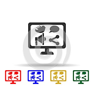 Online marketing, social media multi color style icon. Simple glyph, flat vector of online marketing icons for ui and ux, website