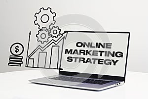 Online marketing strategy is shown using the text