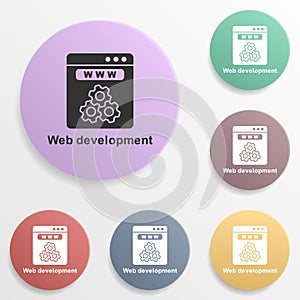 Online marketing, web development badge color set icon. Simple glyph, flat vector of online marketing icons for ui and ux, website