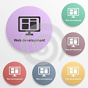 Online marketing, web development badge color set icon. Simple glyph, flat vector of online marketing icons for ui and ux, website