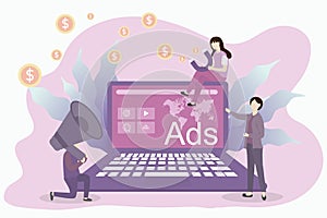 Online marketing and website advertising concept