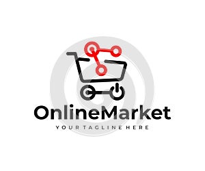 Online marketplace logo design. Online shopping vector design