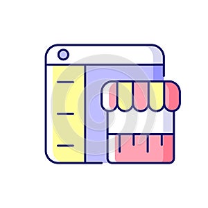 Online marketplace RGB color icon