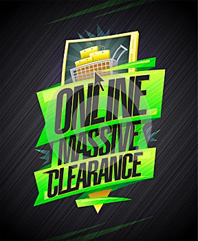 Online massive clearance, order online banner concept