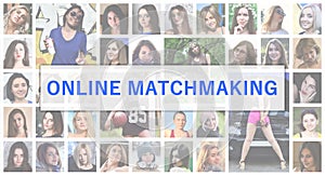 Online matchmaking. The title text is depicted on the background
