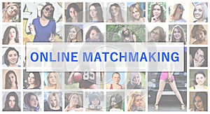 Online matchmaking. The title text is depicted on the background photo